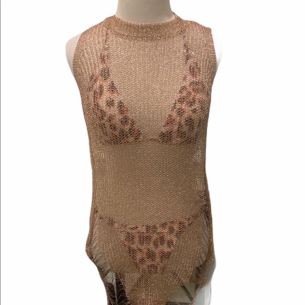 ROSE 🌹 GOLD METALLIC TOP OR COVER UP